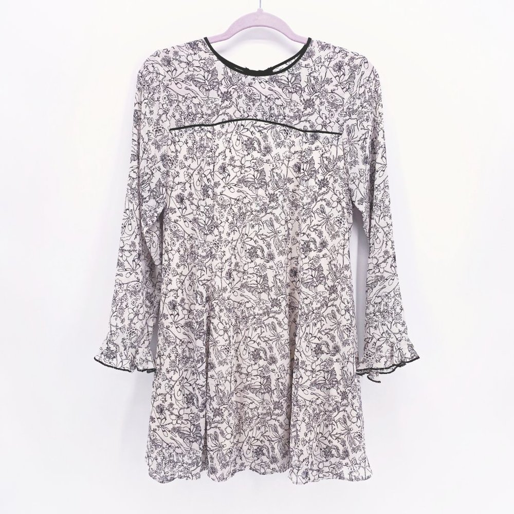 Kimchi Blue Dragonfly Sheer Ivory Yoke Mini Frock Dress